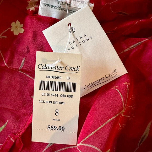 NWT Coldwater Creek 2-piece red silk dress ensemble - Picture 8 of 10